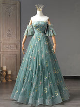 Teal Green  Ball Gown Lace Corset Quinceanera Dress Sweet 16 Dress - DollyGown